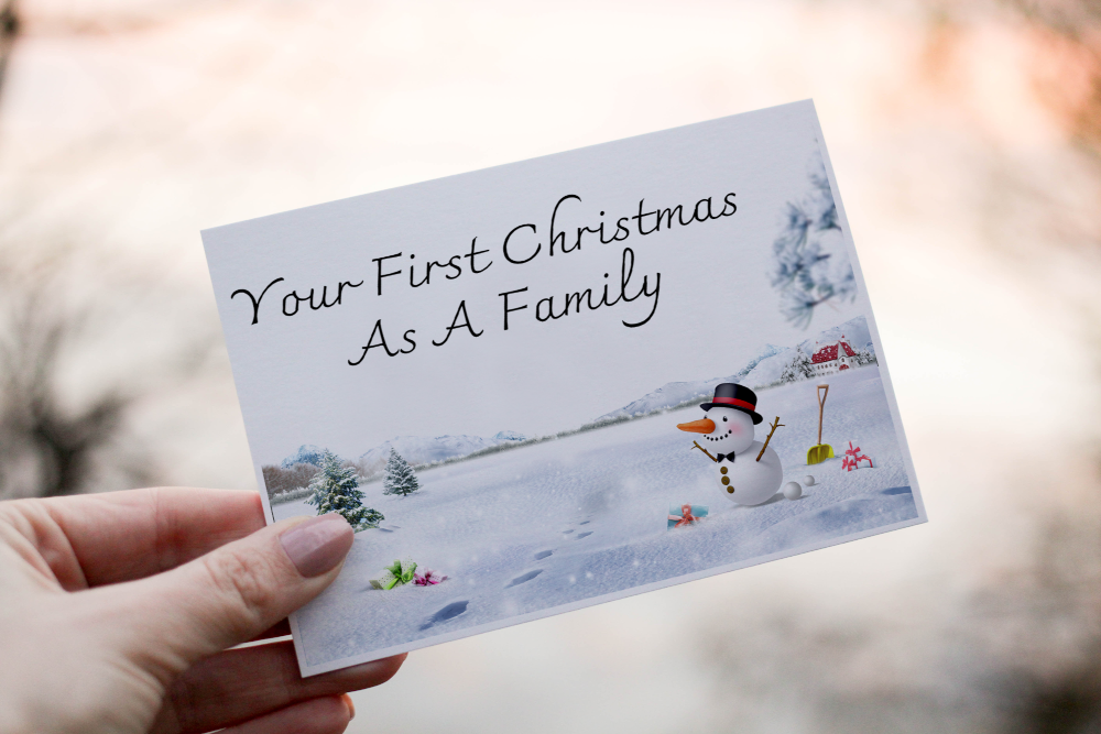 Snowman Family First Christmas Card, First Christmas Card